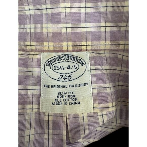 Brooks Brothers 346 Non Iron Striped Button Down Mens Dress Shirt Size 15.5 - Picture 5 of 5